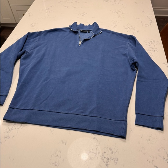 ASOS Design coastal blue half zip pull over sweater - Picture 1 of 9